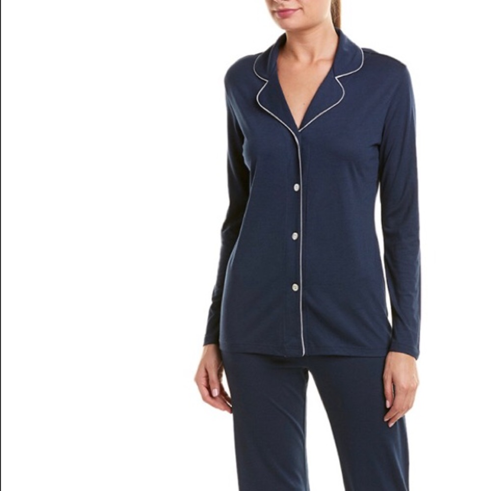 Large Long Sleeve Navy Women Cosabella Pajama SET
